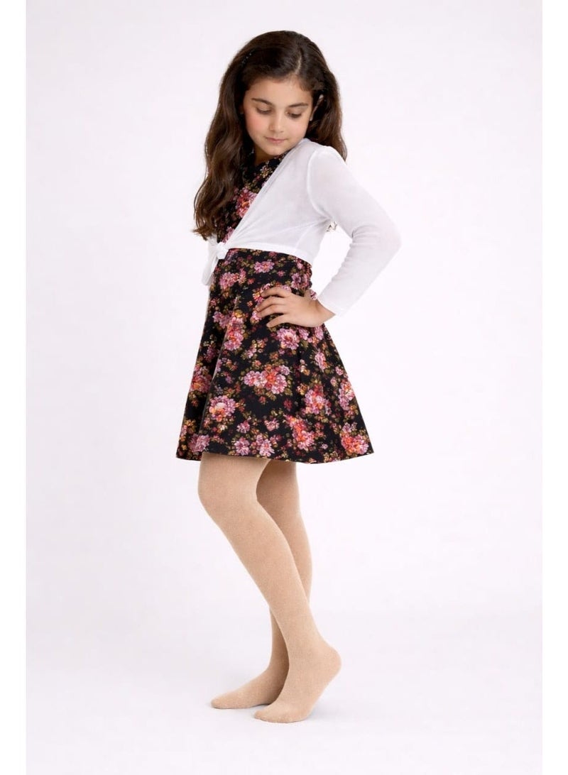 Ghalia Girls Tights– Beige | Baby Tights - Image 1